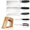 Othello Classic Knife Set with Wooden Block Kitchen Knives, Silver CL-FK6 - alternate 3